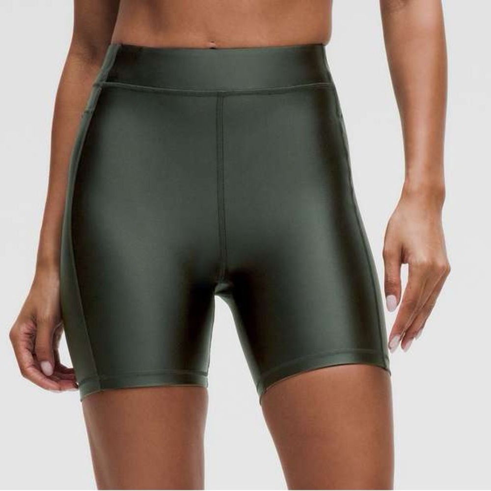 NWT LULULEMON SATIN SHINE HIGH RISE BIKE SHORTS 6” blackened pine